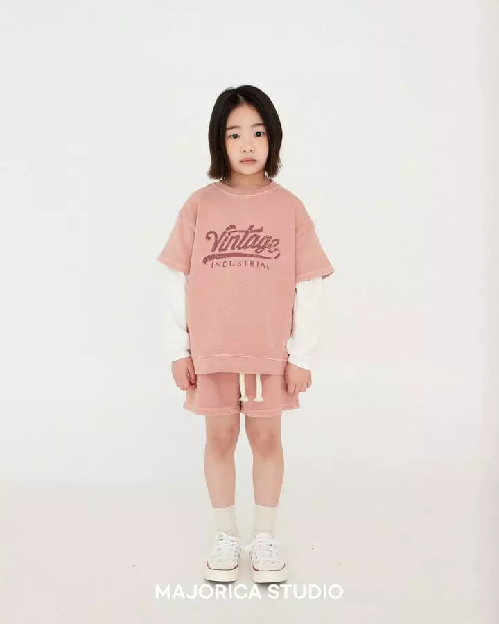 Majorica - Korean Children Fashion - #kidsstore - Vintage Pigment Top Bottom Set - 2