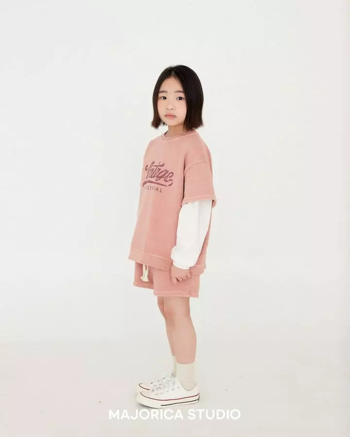 Majorica - Korean Children Fashion - #kidzfashiontrend - Vintage Pigment Top Bottom Set - 3