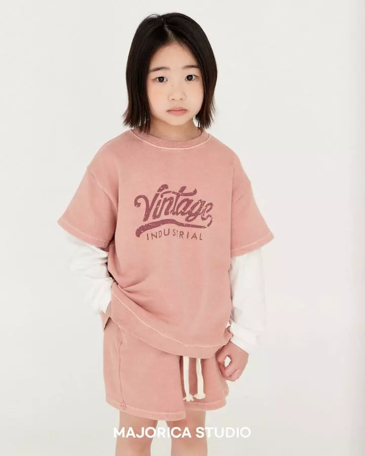 Majorica - Korean Children Fashion - #littlefashionista - Vintage Pigment Top Bottom Set - 5