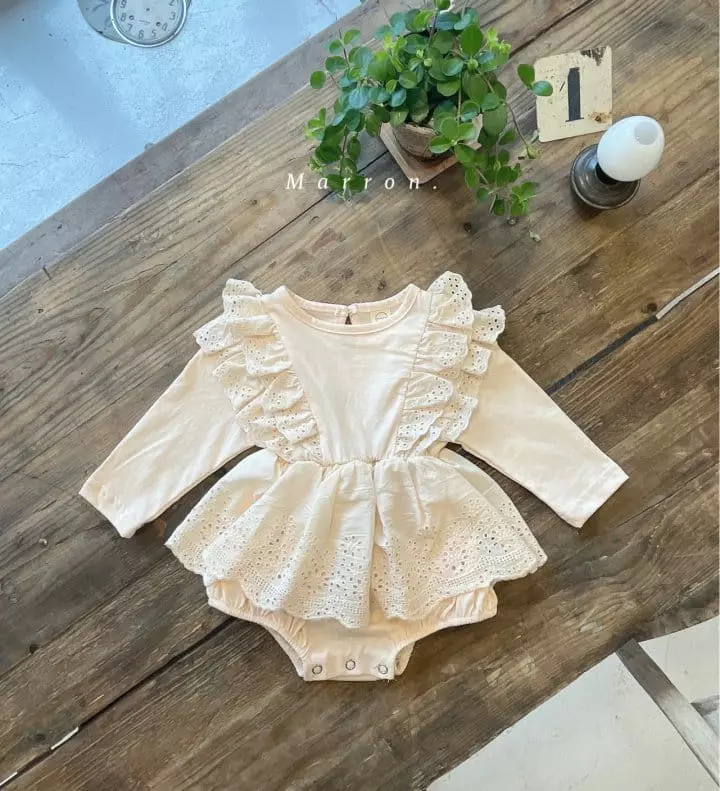 Marron Kid - Korean Baby Fashion - #babylifestyle - Vanilla Lace Bodysuit - 10