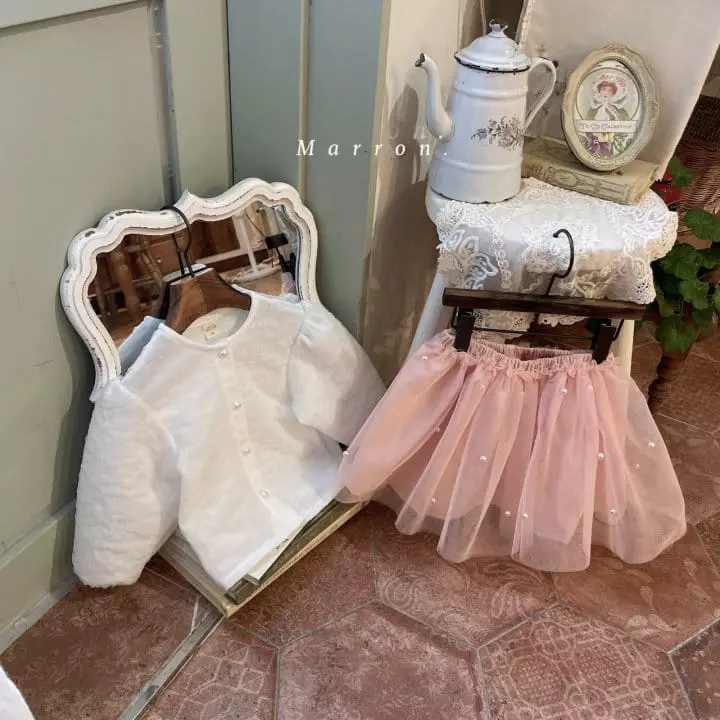 Marron Kid - Korean Children Fashion - #stylishchildhood - Pearl Cardigan - 4