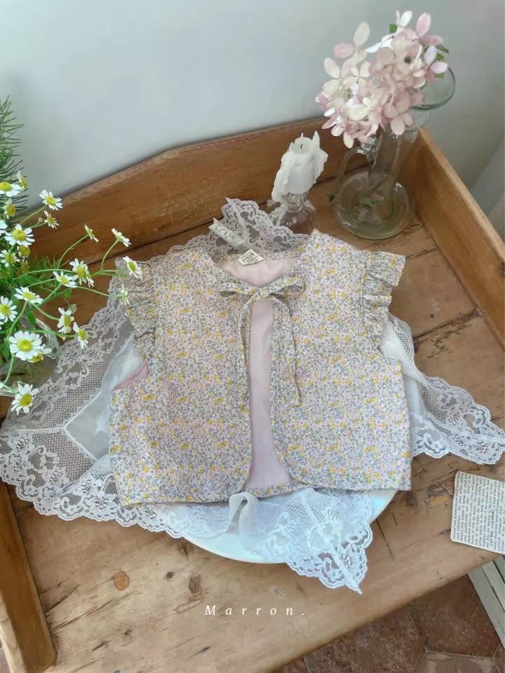 Marron Kid - Korean Children Fashion - #childofig - Frill Ribbon Vest - 12