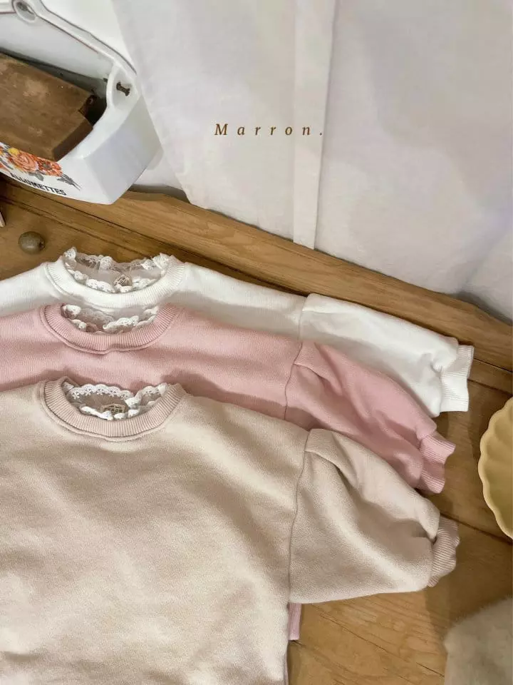 Marron Kid - Korean Children Fashion - #childrensboutique - Lace Sweatshirt - 8