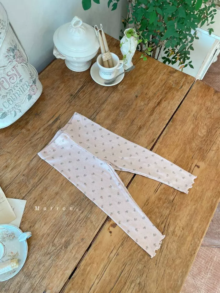 Marron Kid - Korean Children Fashion - #childrensboutique - Rose Leggings - 9