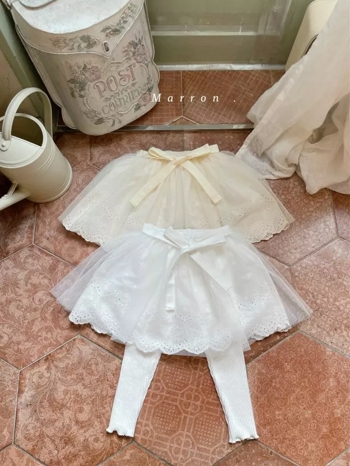 Marron Kid - Korean Children Fashion - #discoveringself - Lace Skirt Leggings