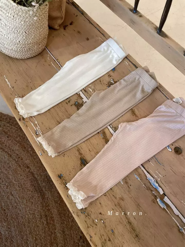 Marron Kid - Korean Children Fashion - #kidsshorts - Petit Rib Leggings