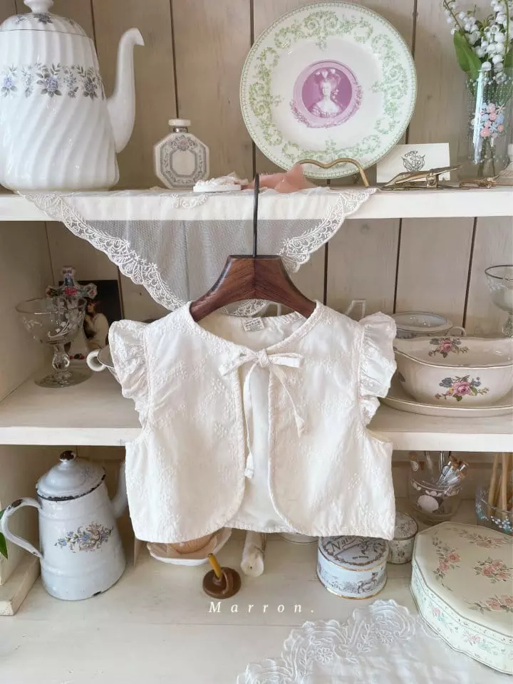 Marron Kid - Korean Children Fashion - #kidsshorts - Frill Ribbon Vest