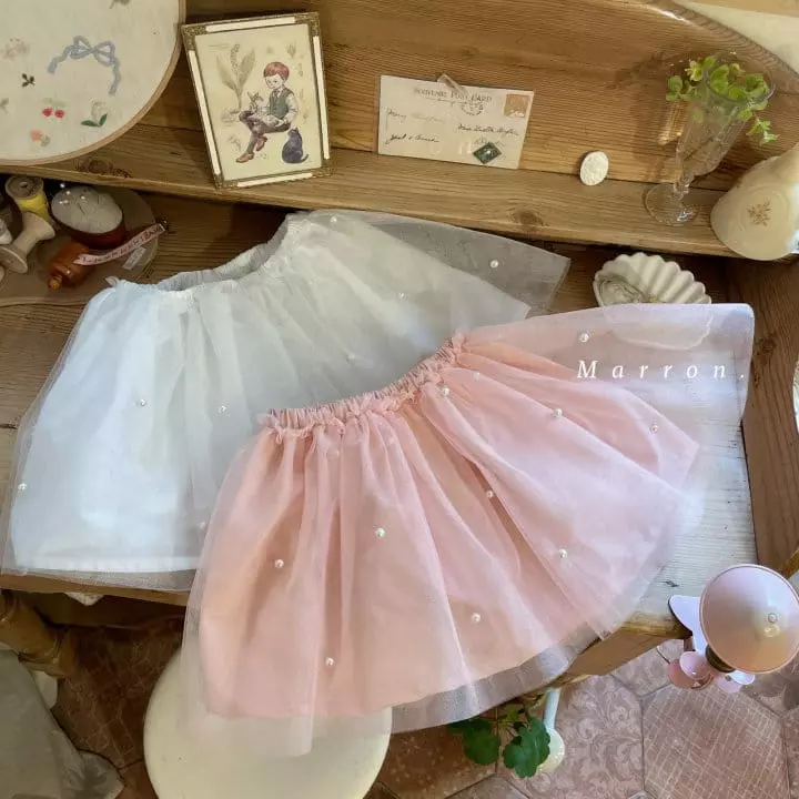 Marron Kid - Korean Children Fashion - #kidsstore - Pearl Skirt - 6