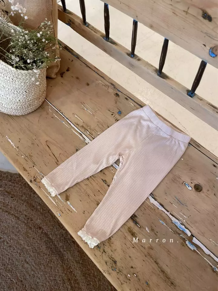 Marron Kid - Korean Children Fashion - #kidzfashiontrend - Petit Rib Leggings - 3