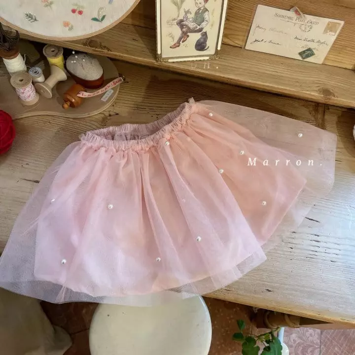 Marron Kid - Korean Children Fashion - #kidzfashiontrend - Pearl Skirt - 7