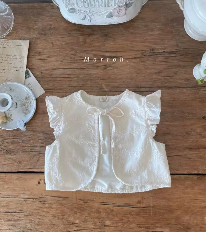 Marron Kid - Korean Children Fashion - #littlefashionista - Frill Ribbon Vest - 5