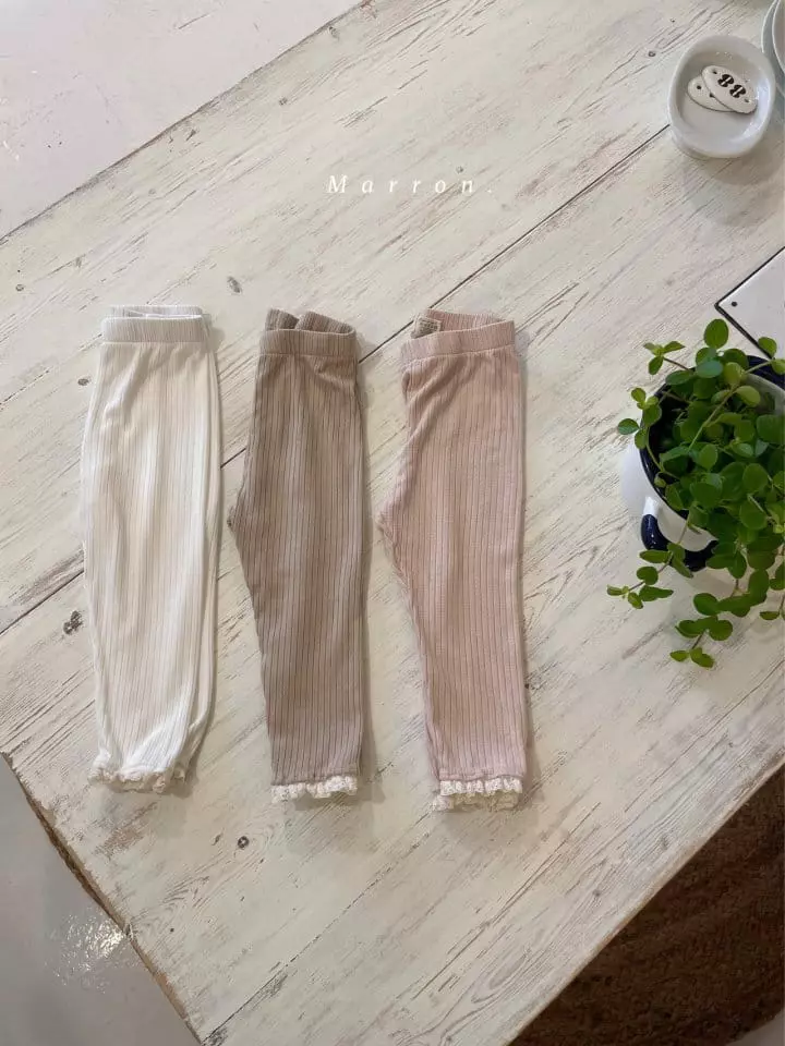 Marron Kid - Korean Children Fashion - #magicofchildhood - Petit Rib Leggings - 6
