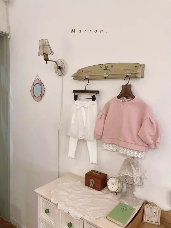 Marron Kid - Korean Children Fashion - #minifashionista - Lace Skirt Leggings - 9