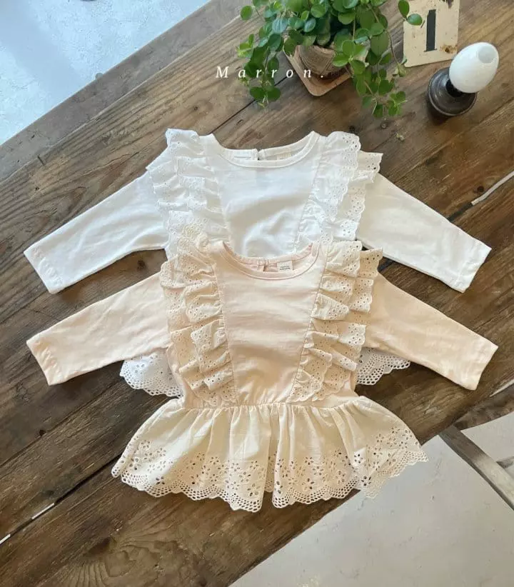 Marron Kid - Korean Children Fashion - #minifashionista - Vanilla Lace Tee