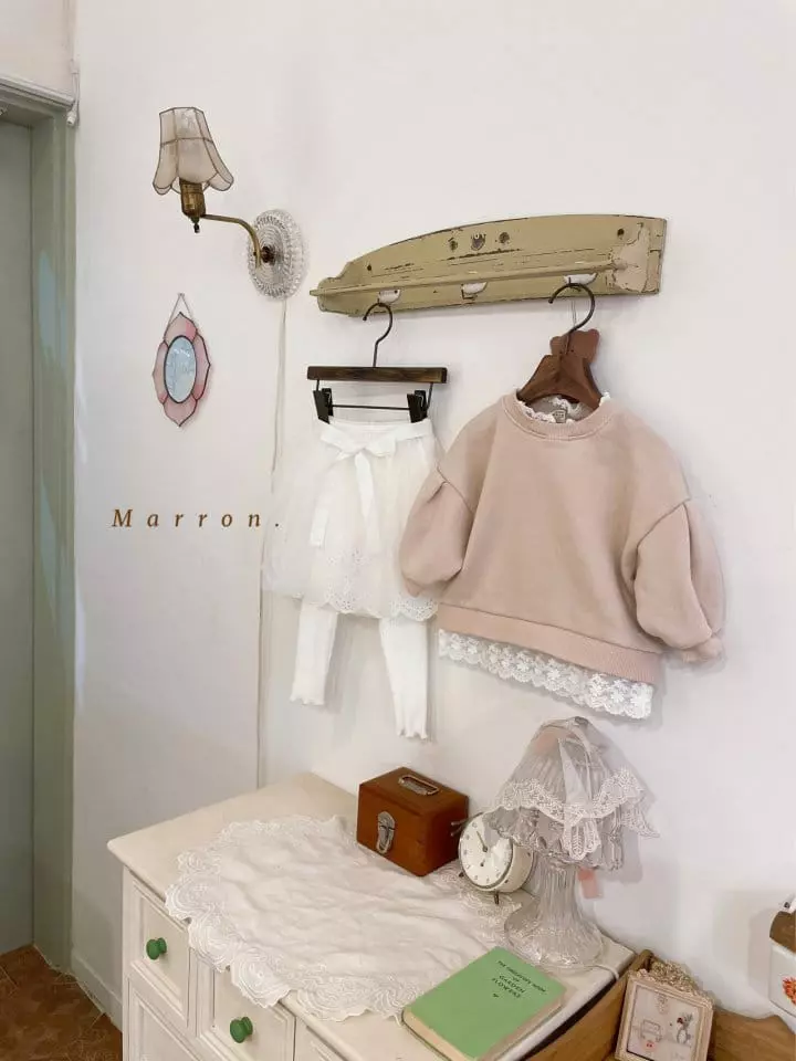 Marron Kid - Korean Children Fashion - #prettylittlegirls - Lace Skirt Leggings - 10