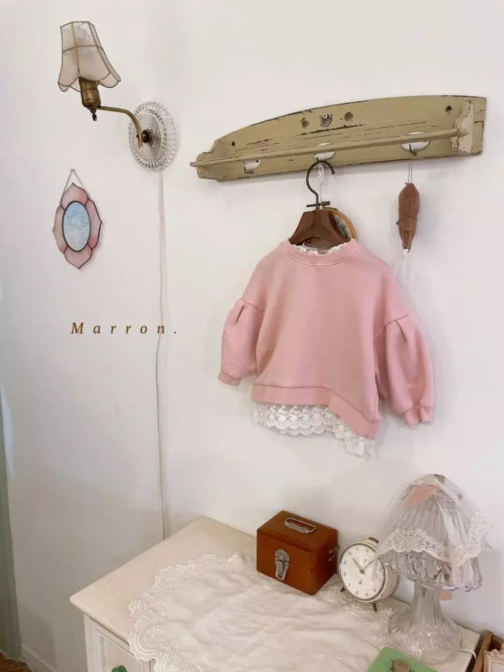Marron Kid - Korean Children Fashion - #prettylittlegirls - Lace Sweatshirt - 3