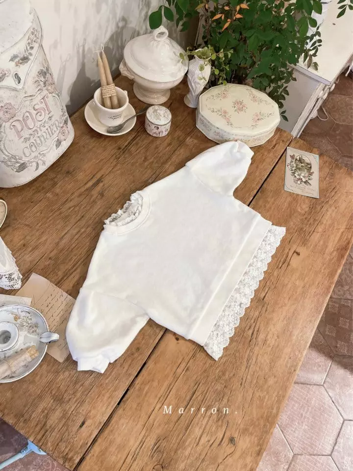 Marron Kid - Korean Children Fashion - #stylishchildhood - Lace Sweatshirt - 6