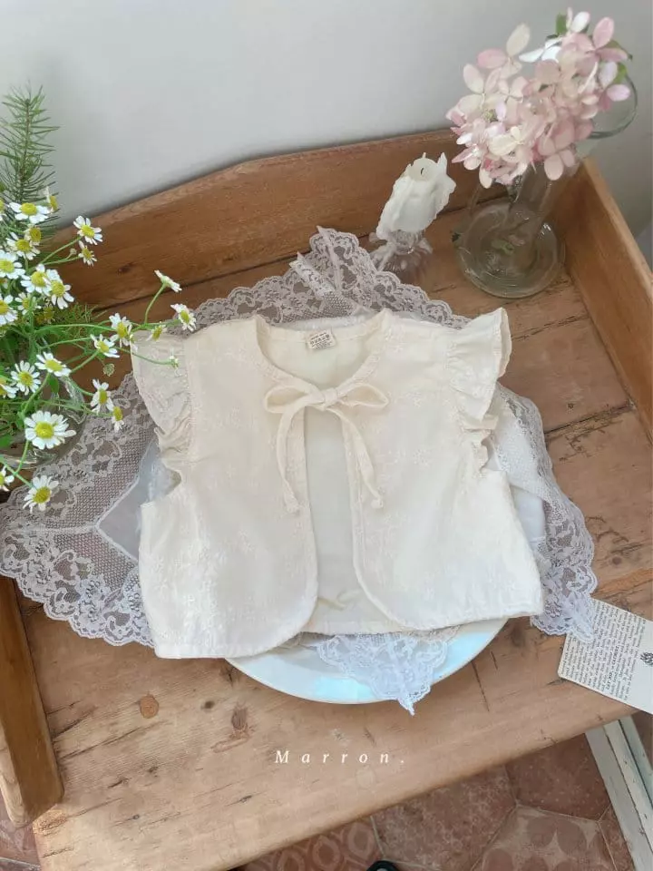 Marron Kid - Korean Children Fashion - #stylishchildhood - Frill Ribbon Vest - 11