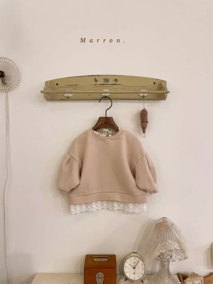 Marron Kid - Korean Children Fashion - #prettylittlegirls - Lace Sweatshirt - 4