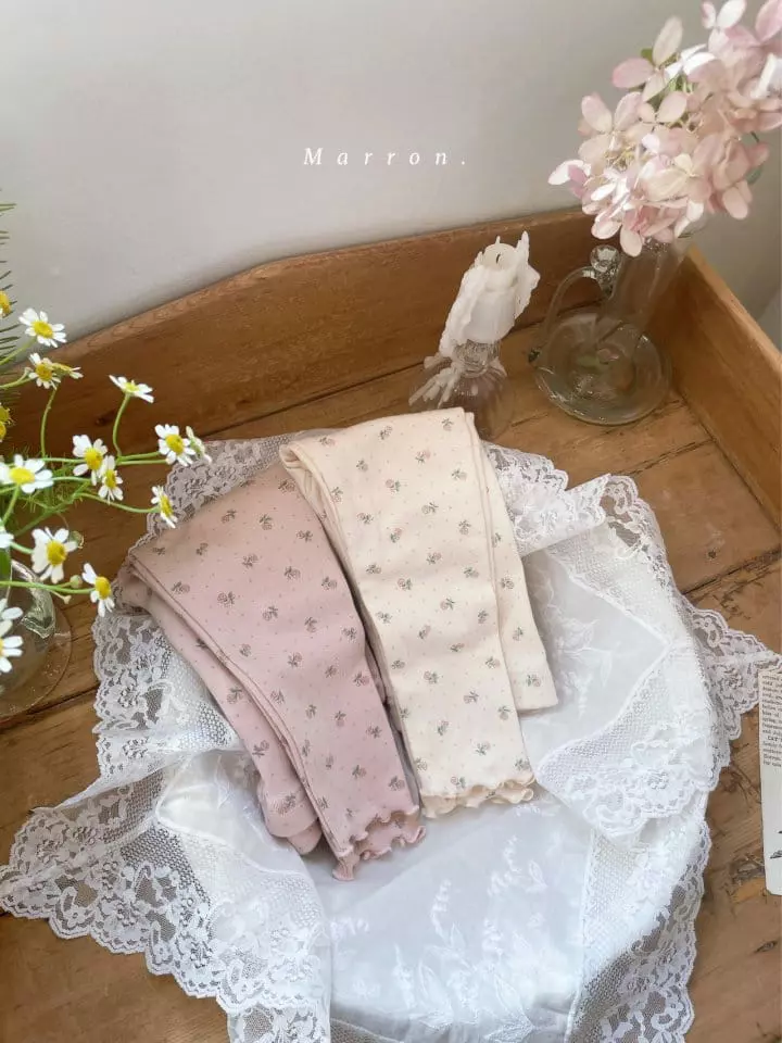 Marron Kid - Korean Children Fashion - #todddlerfashion - Rose Leggings - 5