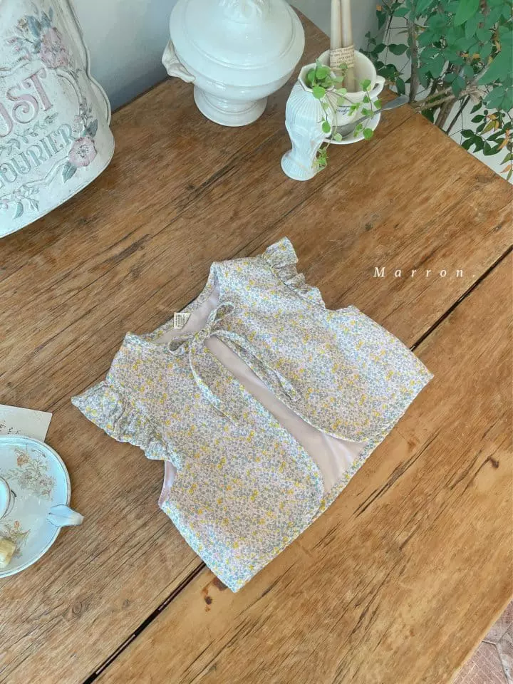 Marron Kid - Korean Children Fashion - #toddlerclothing - Frill Ribbon Vest - 10