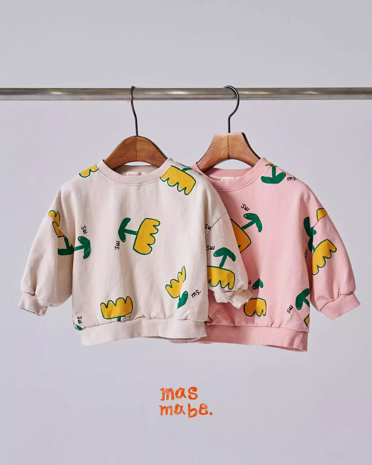 Masmabe - Korean Baby Fashion - #babyootd - Yellow Tulip Top Bottom Set - 2