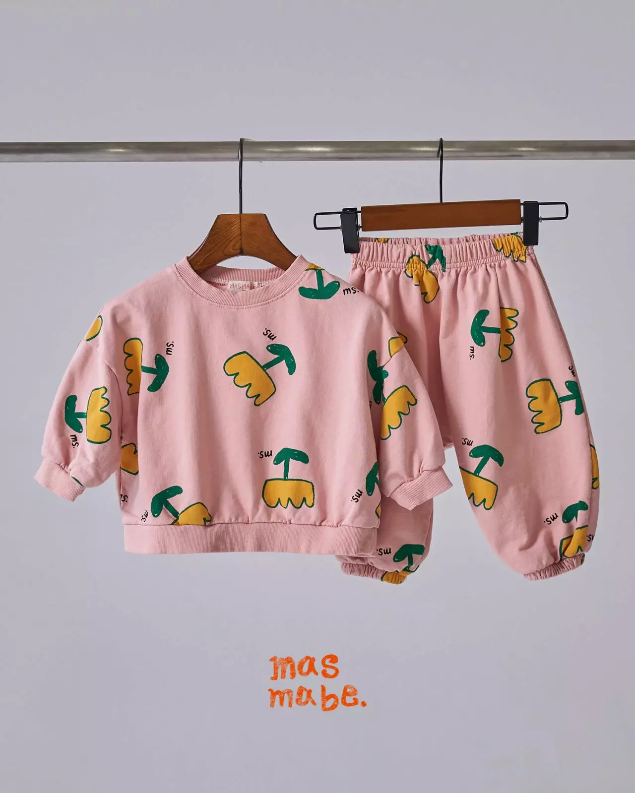 Masmabe - Korean Baby Fashion - #babywear - Yellow Tulip Top Bottom Set - 5