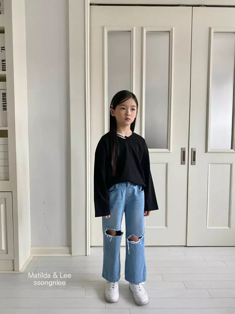 Matilda & Lee - Korean Children Fashion - #Kfashion4kids - V Neck Label Tee - 9