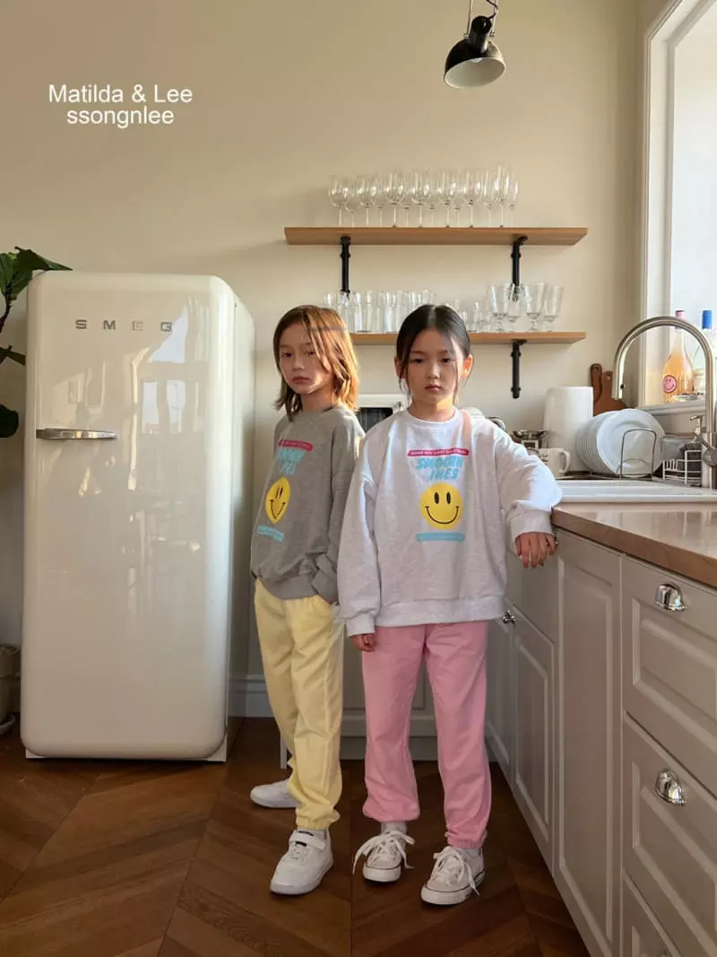 Matilda & Lee - Korean Children Fashion - #kidsshorts - Smile Jogger Top Bottom Set - 3