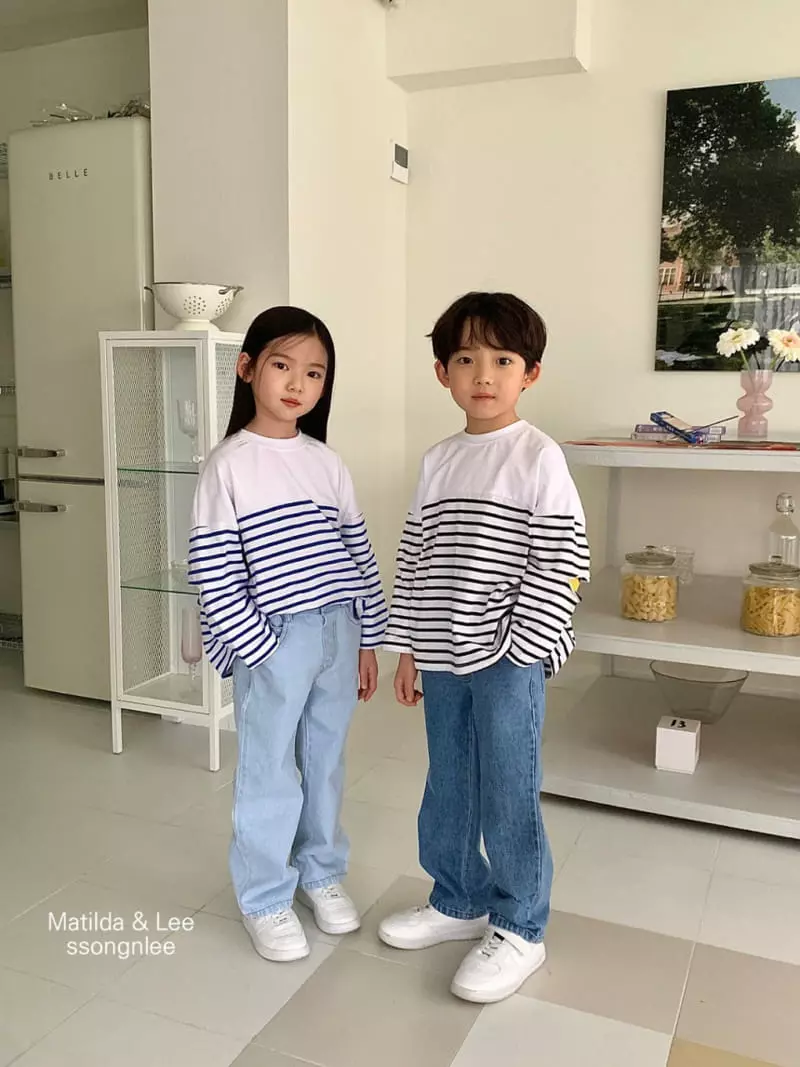 Matilda & Lee - Korean Children Fashion - #kidsstore - Smile Cutting Stripes Tee - 2