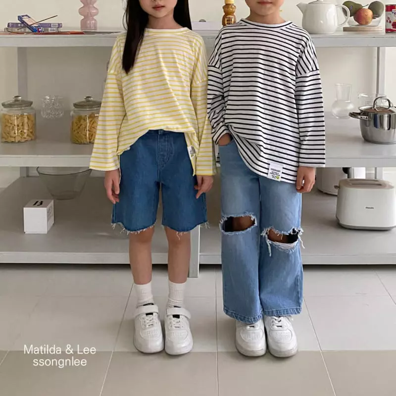Matilda & Lee - Korean Children Fashion - #littlefashionista - Stripes Label Tee - 4