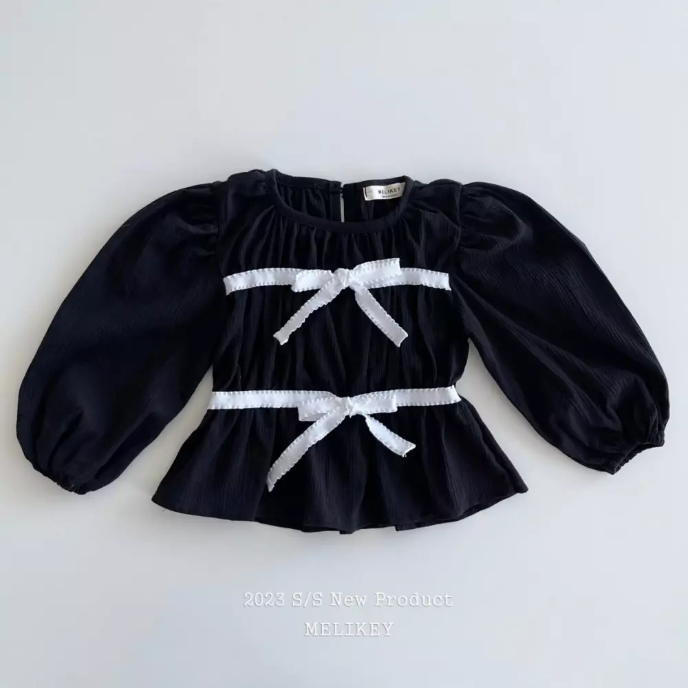 Melikey - Korean Children Fashion - #childofig - Ribbon Blouse - 3