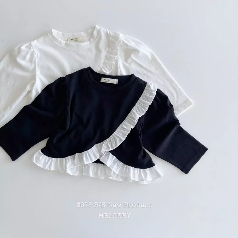 Melikey - Korean Children Fashion - #childofig - Cros Frill Tee