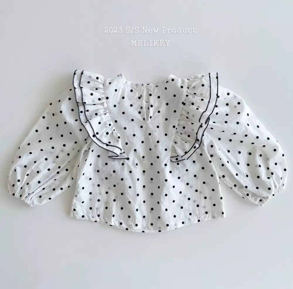 Melikey - Korean Children Fashion - #childrensboutique - Wing Blouse Dot
