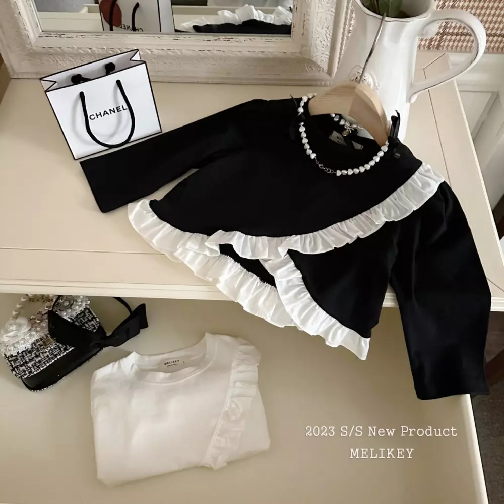 Melikey - Korean Children Fashion - #childrensboutique - Cros Frill Tee - 2