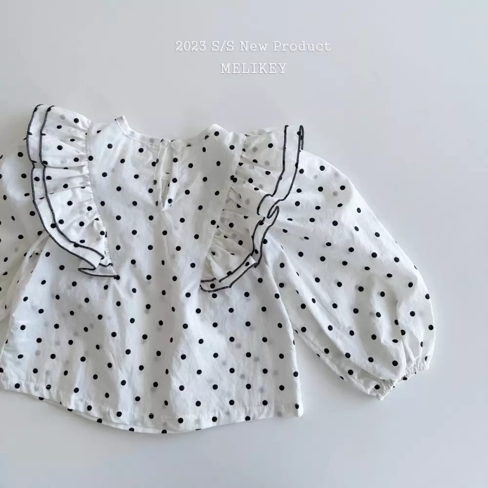 Melikey - Korean Children Fashion - #designkidswear - Wing Blouse Dot - 2