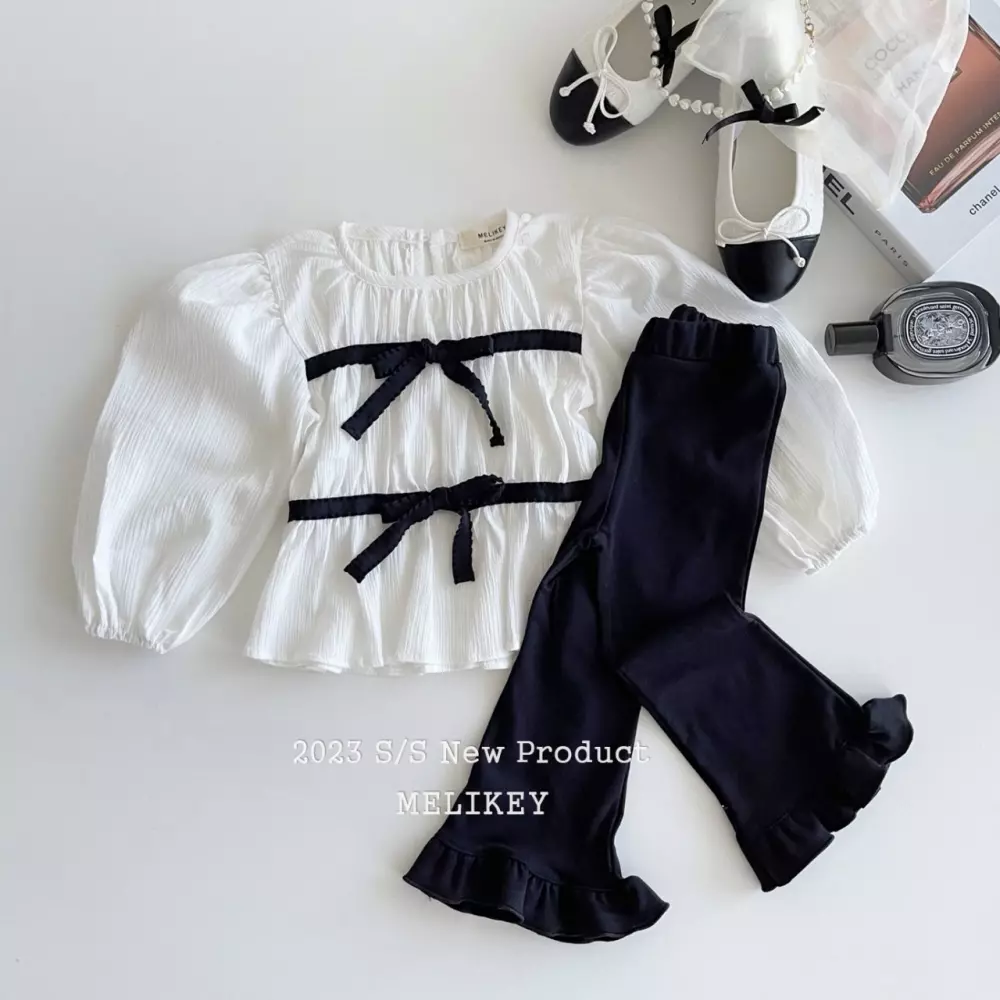 Melikey - Korean Children Fashion - #designkidswear - Ribbon Blouse - 6