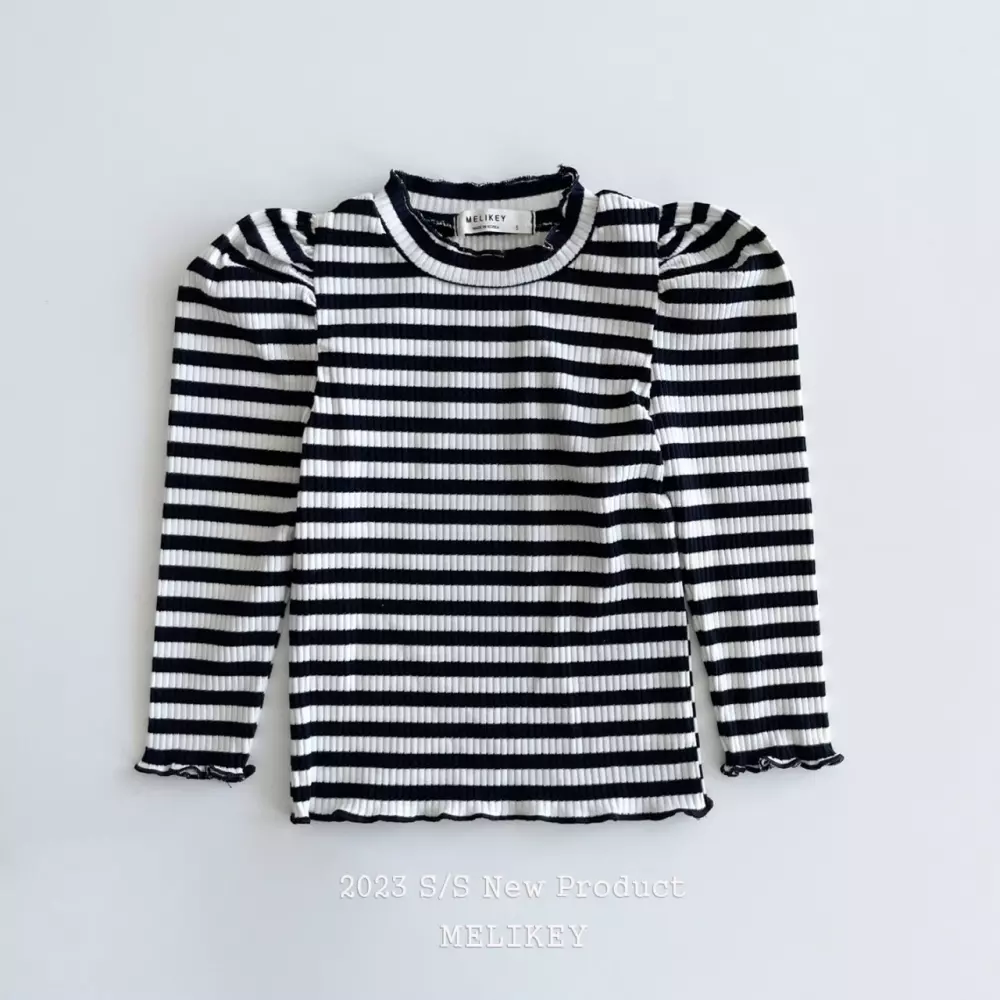 Melikey - Korean Children Fashion - #discoveringself - Basic Rib Puff Tee