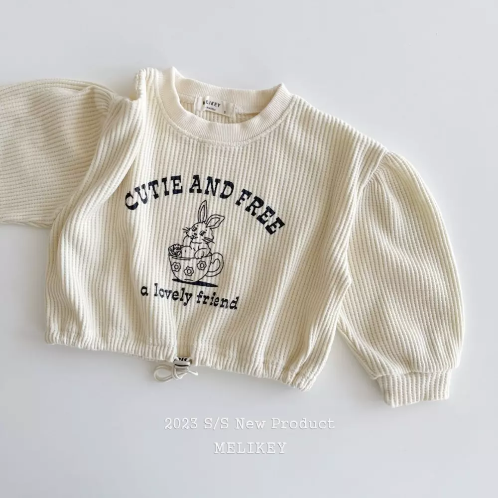 Melikey - Korean Children Fashion - #fashionkids - Barnie Waffle Top Bottom Set - 5