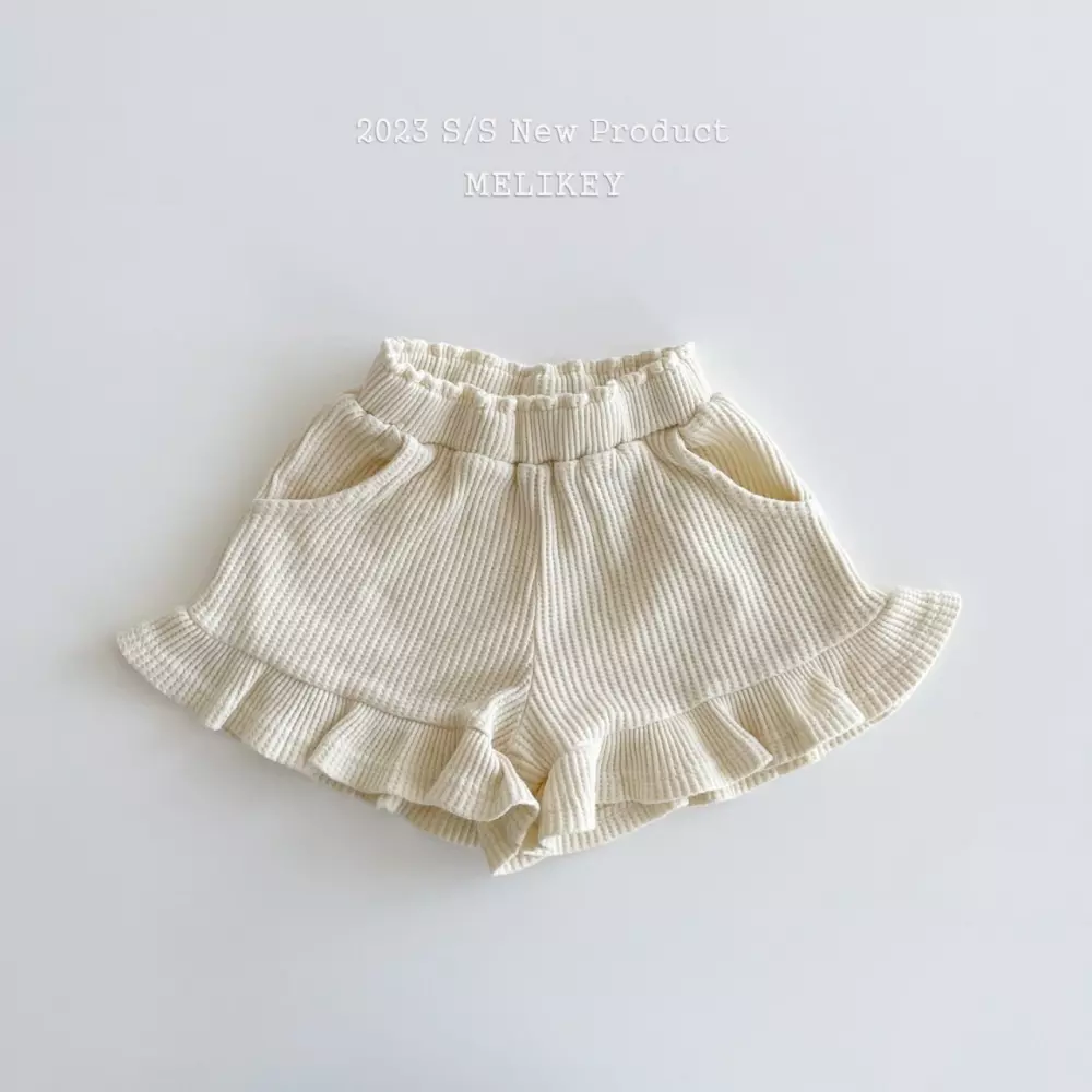 Melikey - Korean Children Fashion - #kidsshorts - Barnie Waffle Top Bottom Set - 6