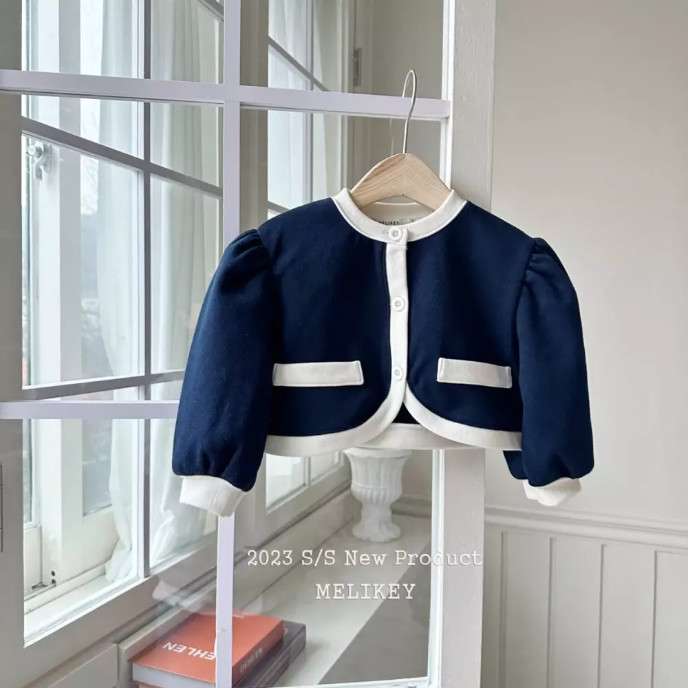 Melikey - Korean Children Fashion - #kidsshorts - Color Bolero Cardigan With Wapen - 5