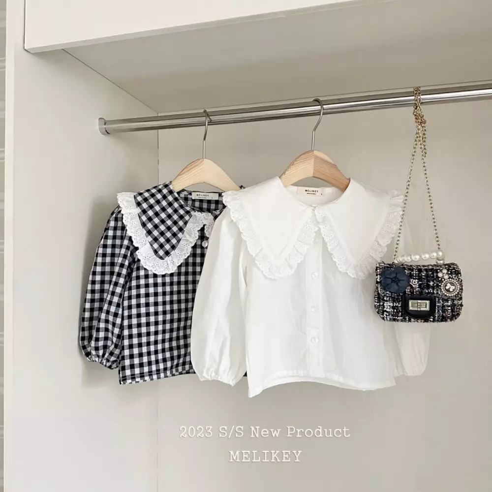 Melikey - Korean Children Fashion - #fashionkids - Basic Lace Frill Blouse - 4