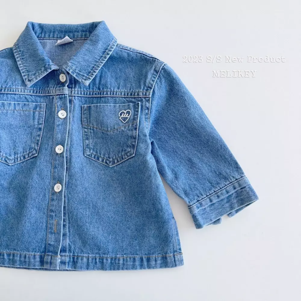 Melikey - Korean Children Fashion - #kidzfashiontrend - Denim Pocket Shirt - 3