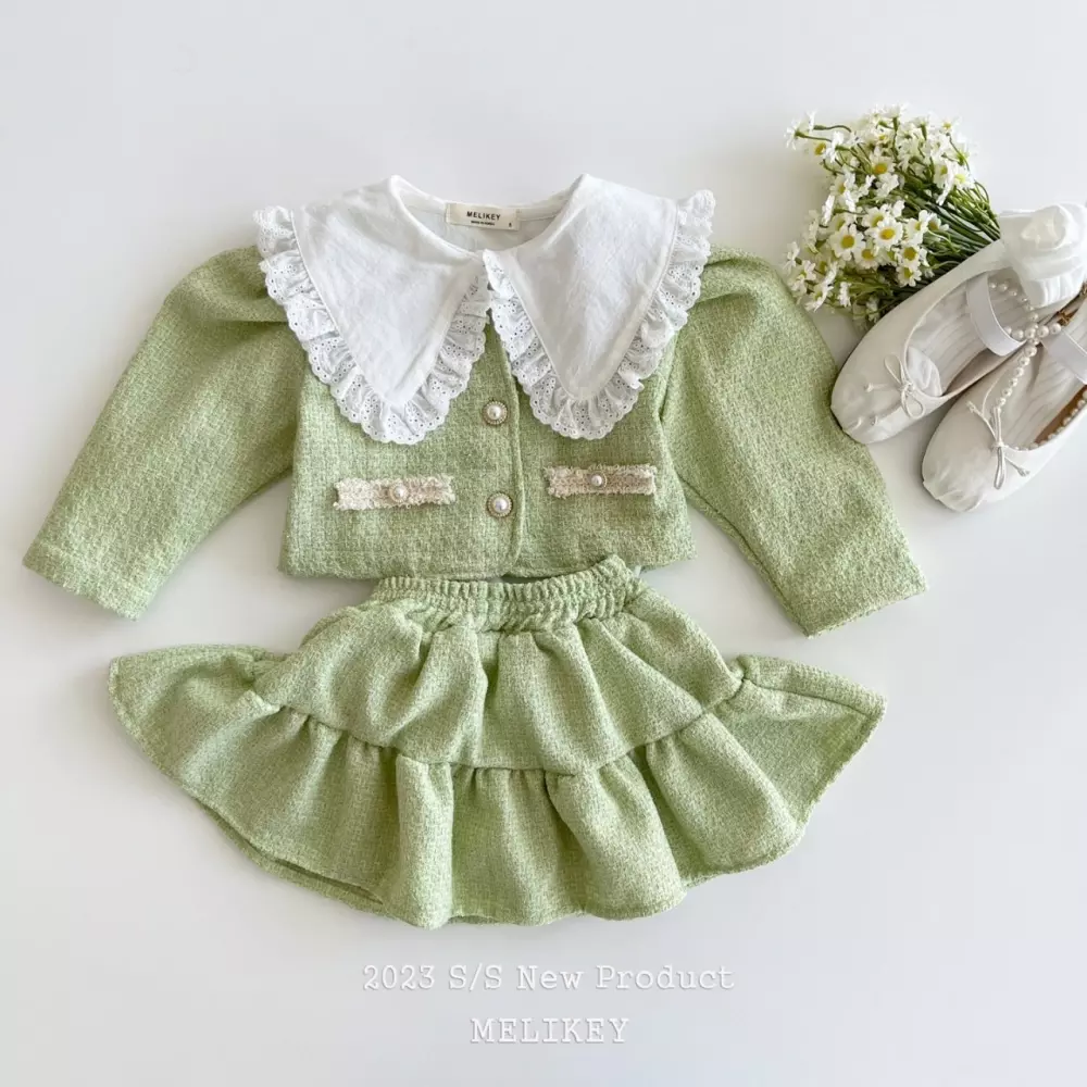 Melikey - Korean Children Fashion - #kidzfashiontrend - Basic Lace Frill Blouse - 6