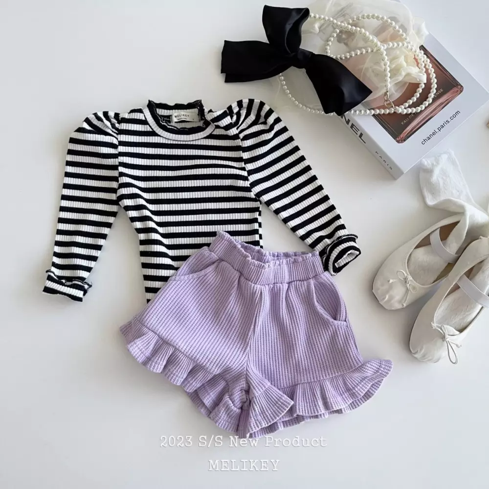 Melikey - Korean Children Fashion - #kidzfashiontrend - Basic Rib Puff Tee - 5
