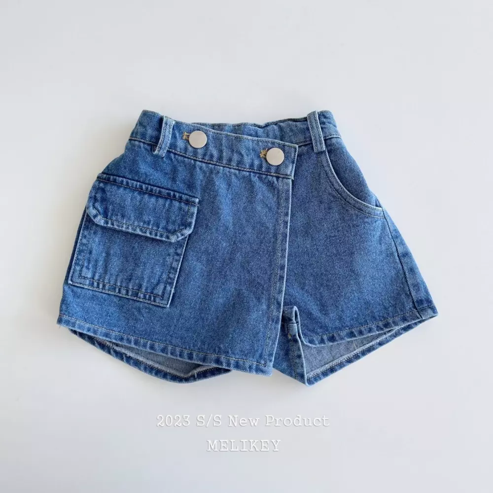 Melikey - Korean Children Fashion - #kidsstore - Pocket Wrap Shorts - 4