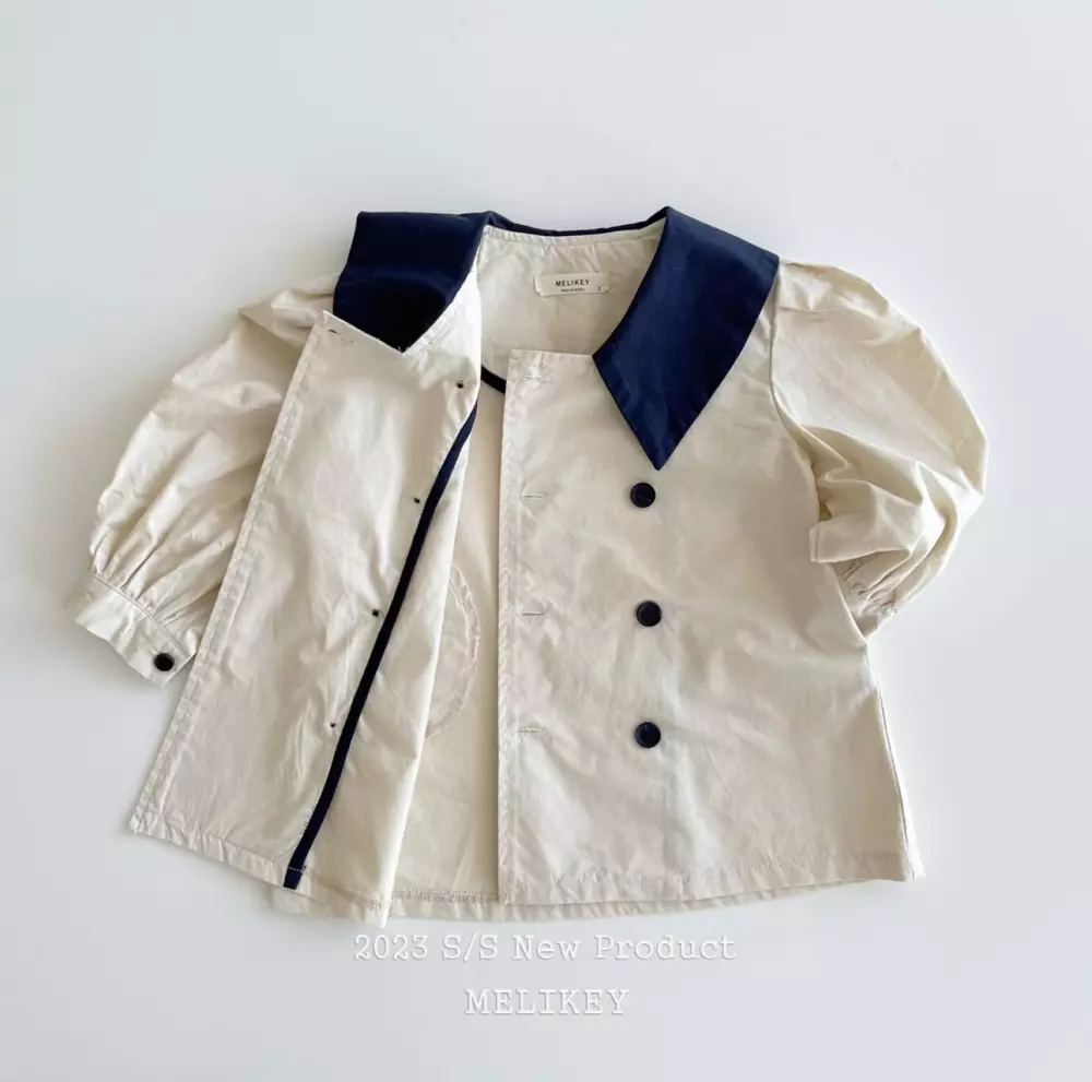 Melikey - Korean Children Fashion - #littlefashionista - Double Color Collar One-piece - 4