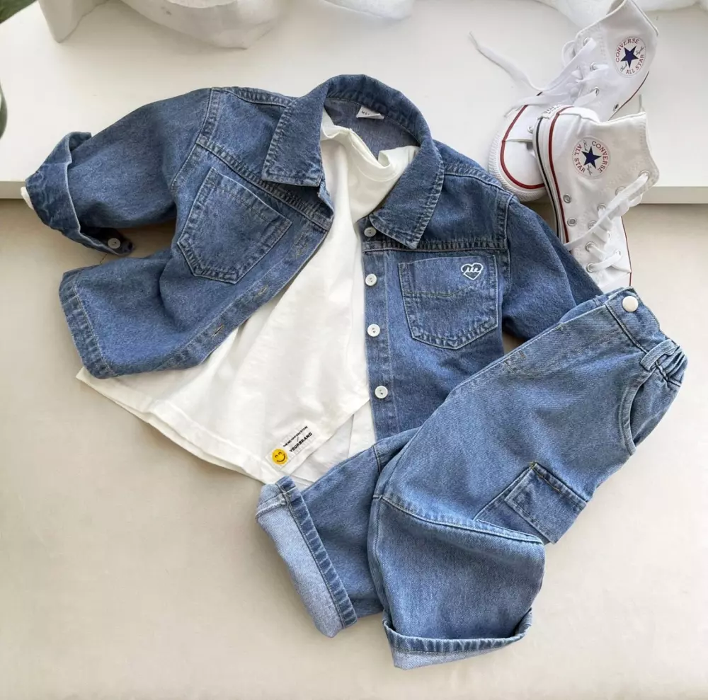 Melikey - Korean Children Fashion - #minifashionista - Denim Pocket Shirt - 7