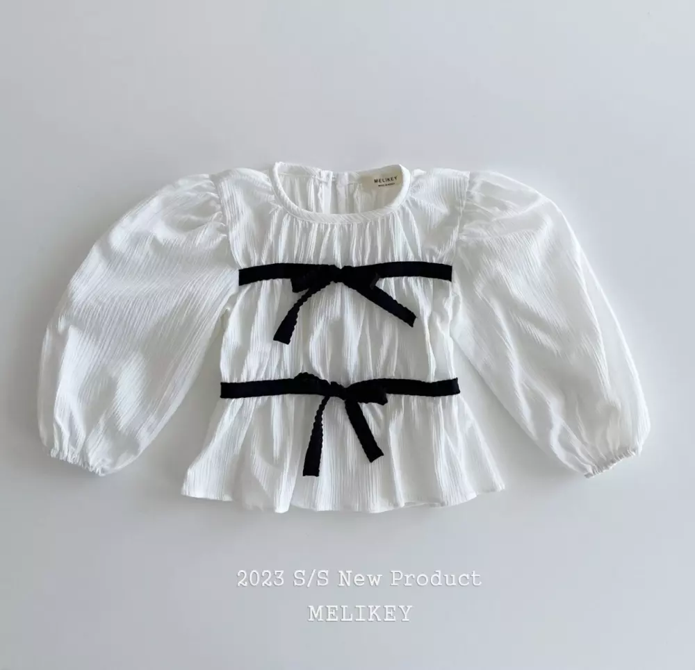 Melikey - Korean Children Fashion - #minifashionista - Ribbon Blouse