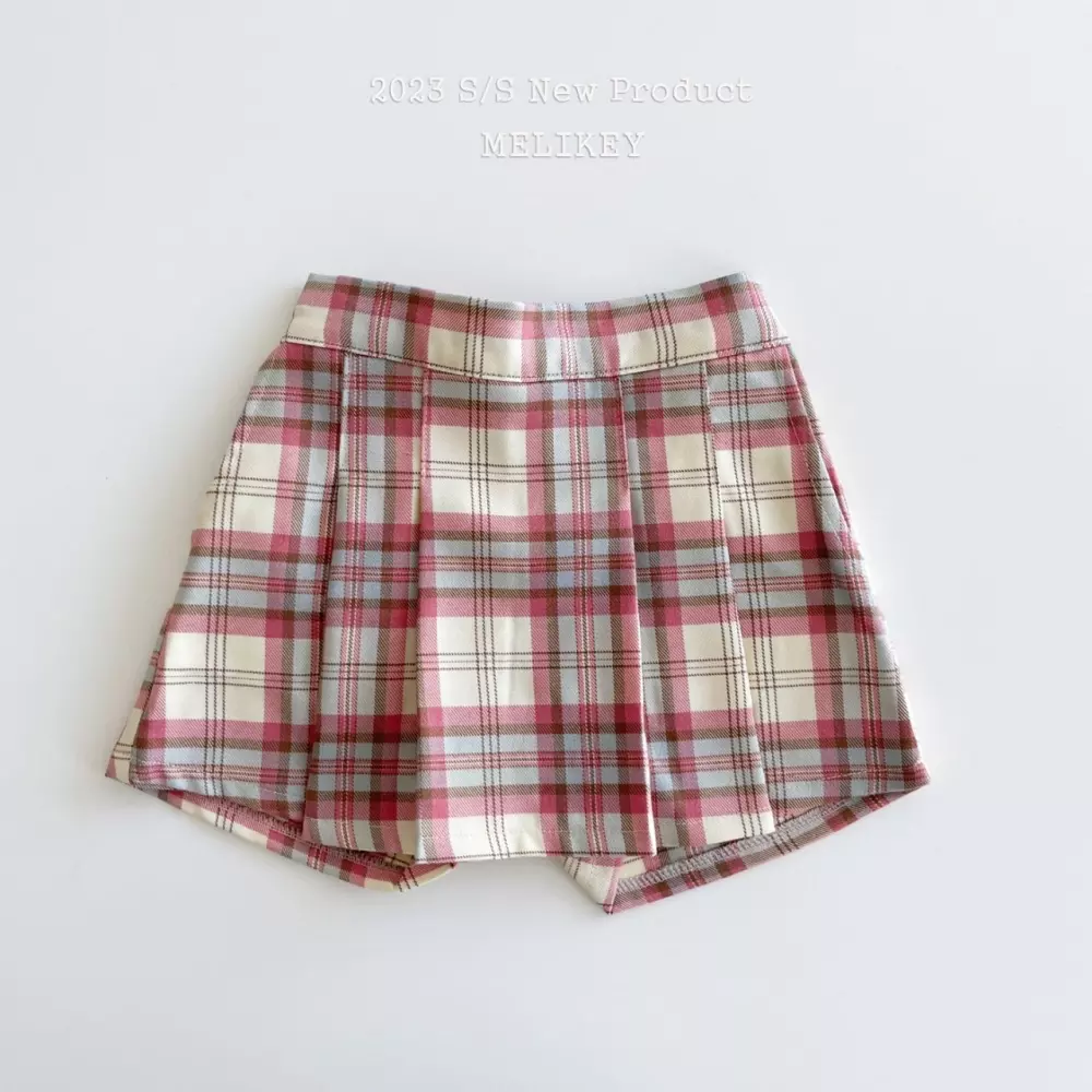 Melikey - Korean Children Fashion - #magicofchildhood - Sprinf Check Skirt Shorts - 4